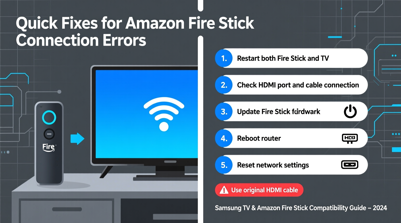 amazon fire stick not working on samsung tv quick fixes for connection errors
