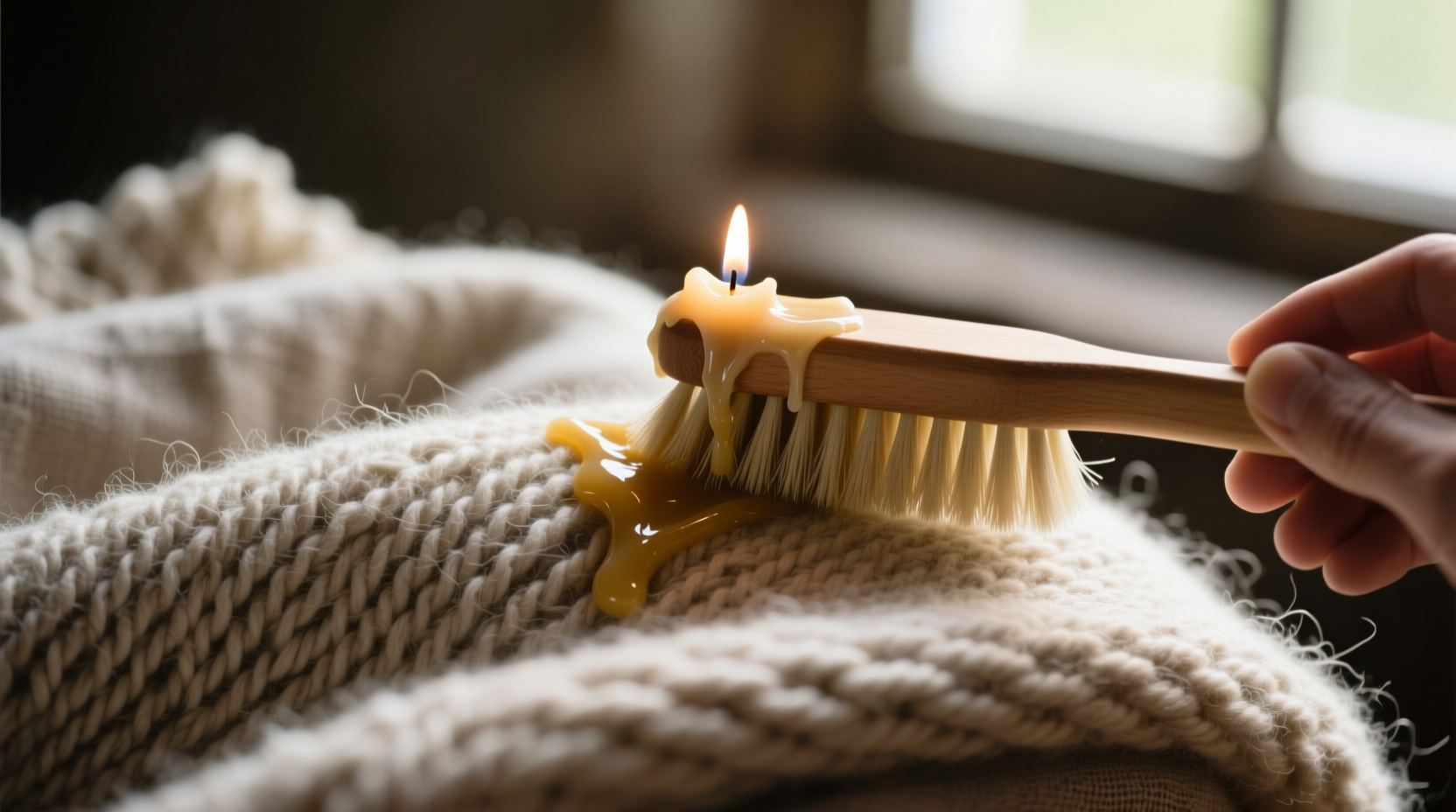 how to remove candle wax from wool throws safely