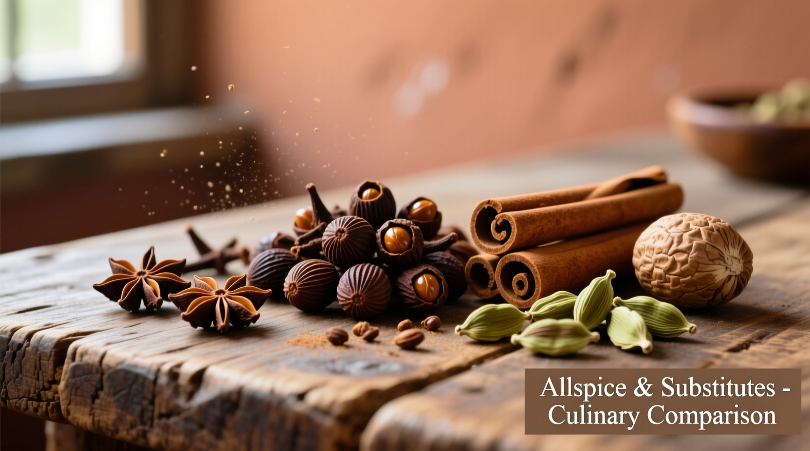 Allspice-Beeren im Vergleich zu häufigen Ersatzstoffen