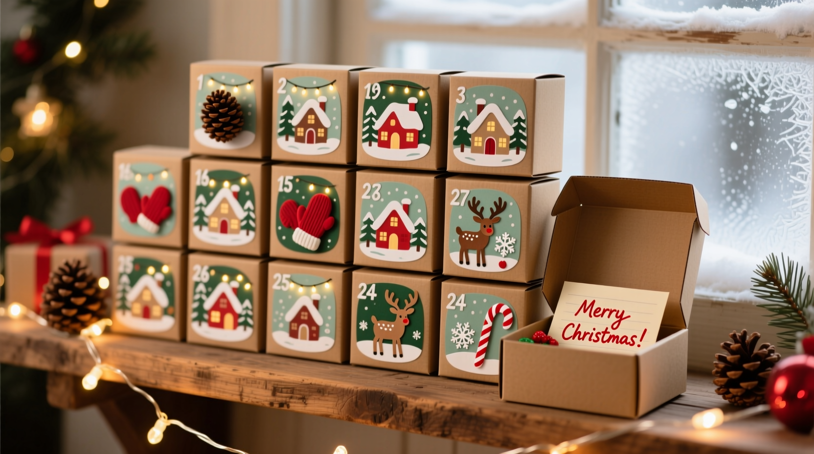how to make a personalized advent calendar using small gift boxes