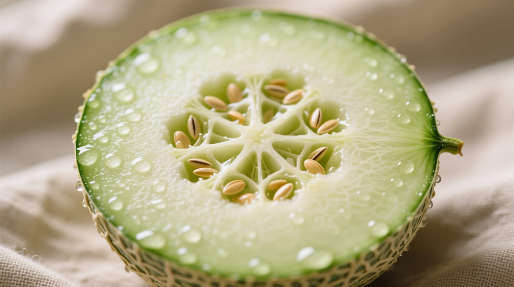 Freshly sliced winter melon showing pale green flesh