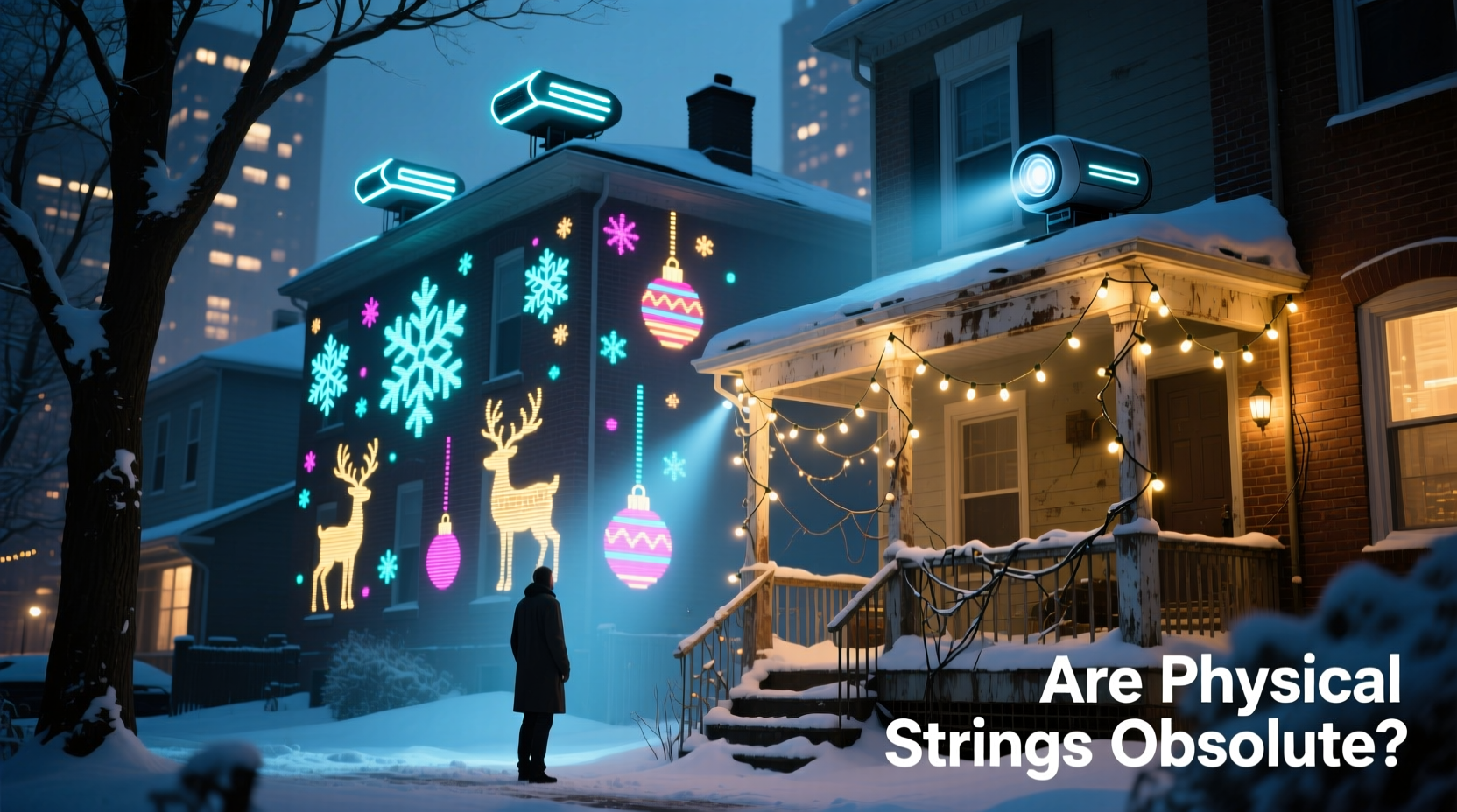 christmas light projectors vs physical decorations are strings becoming obsolete