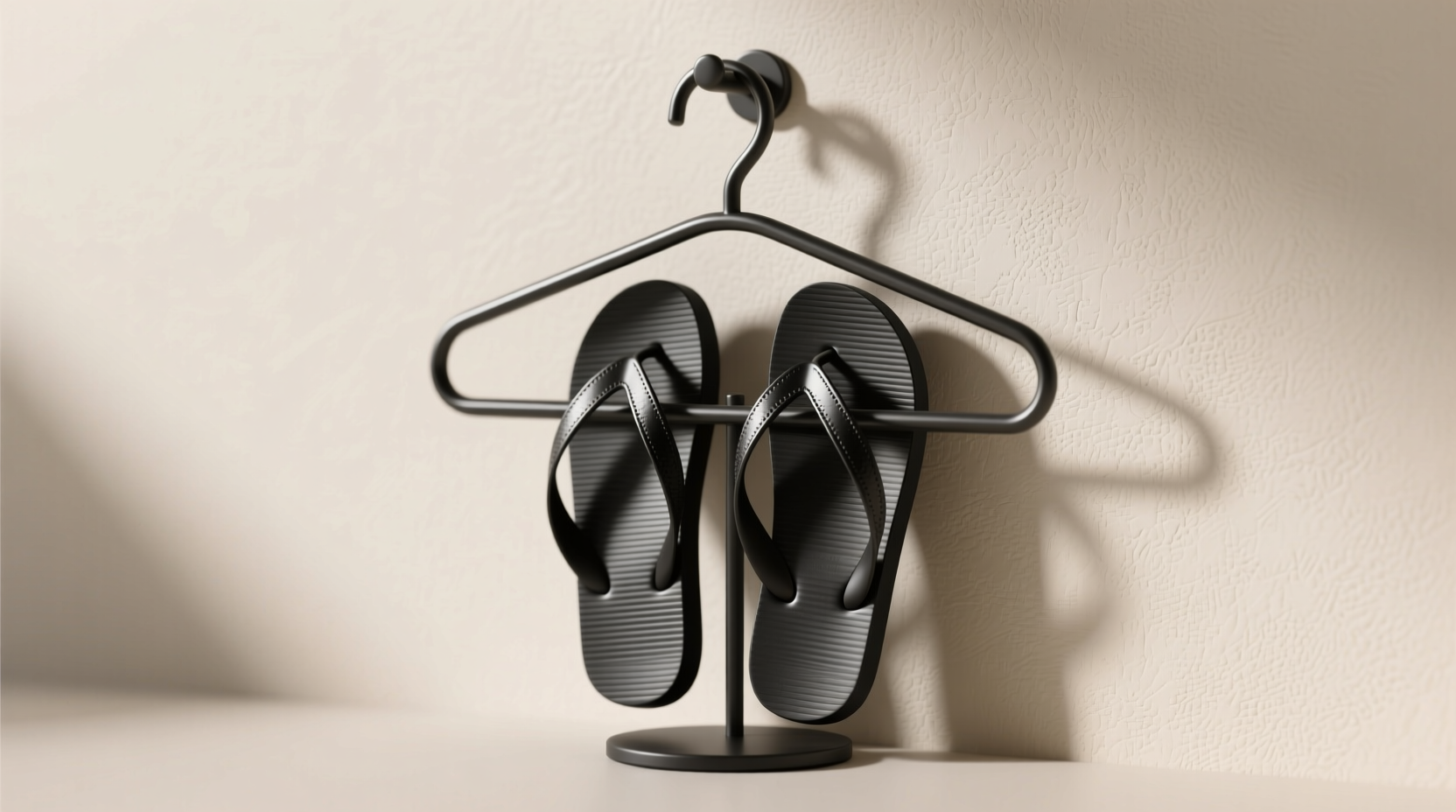 repurpose a coat hanger as a flip flop hanger