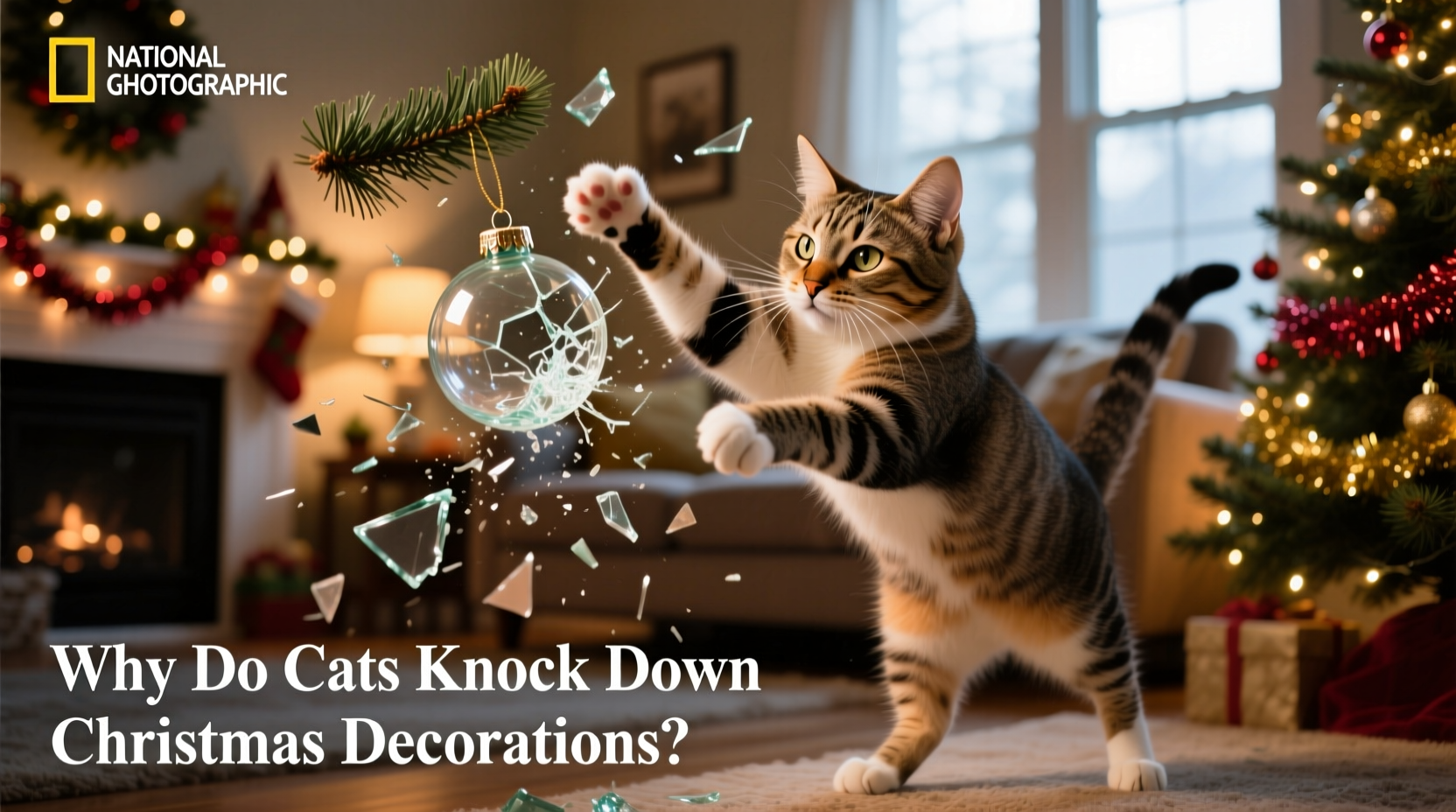 why do cats knock down christmas decorations behavior explained