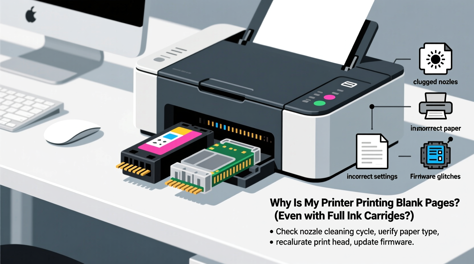 why is my printer printing blank pages even with full ink cartridge hacks