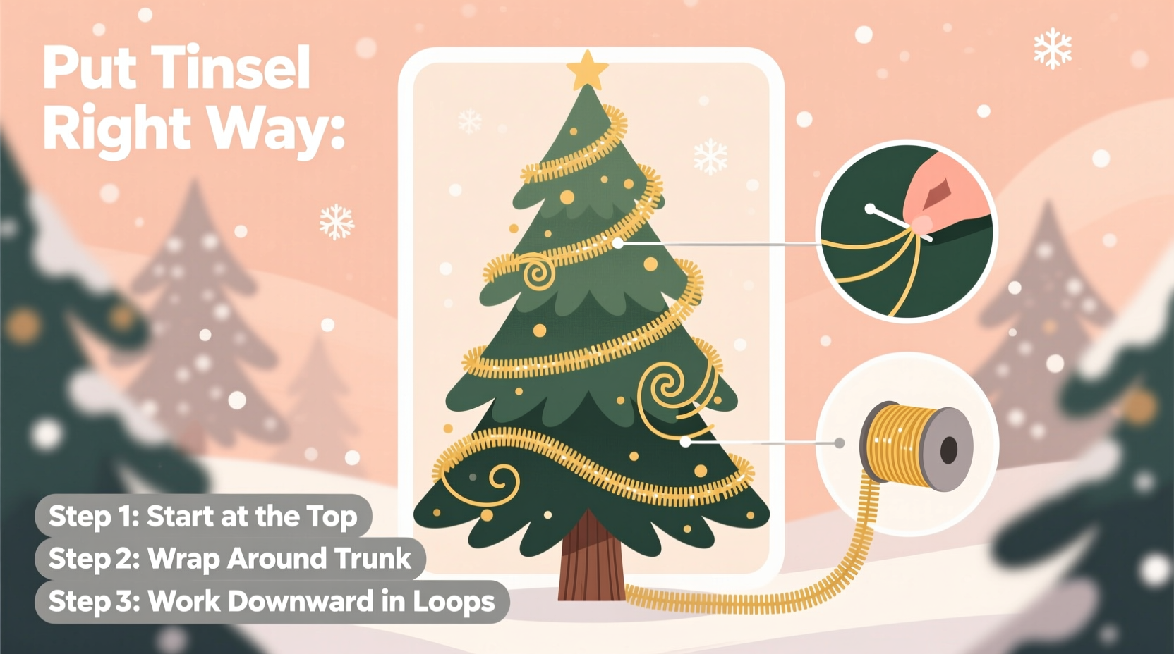 how do you put tinsel on the christmas tree