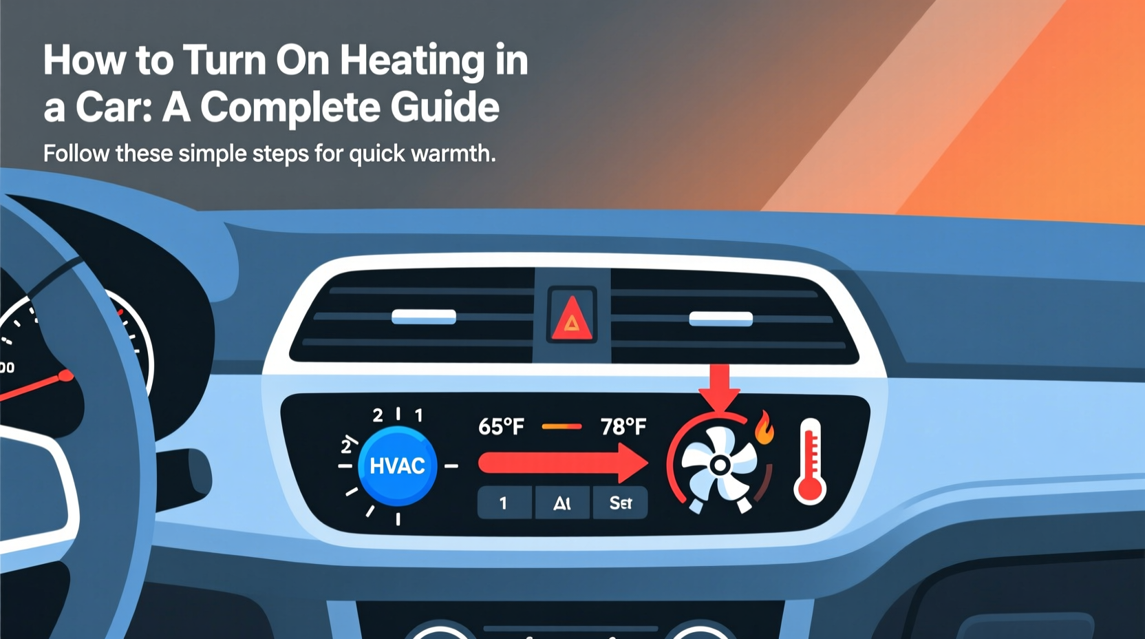 how to turn on heating in car
