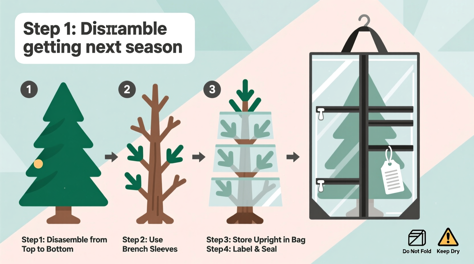 how to store artificial christmas trees without getting tangled next season