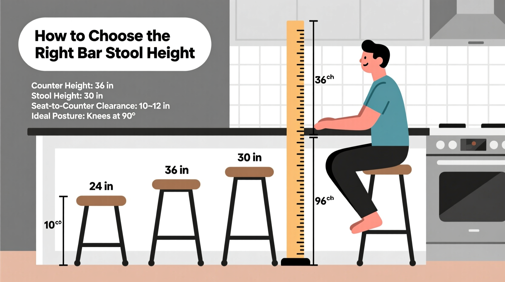 how to choose the right height for bar stools based on your countertop