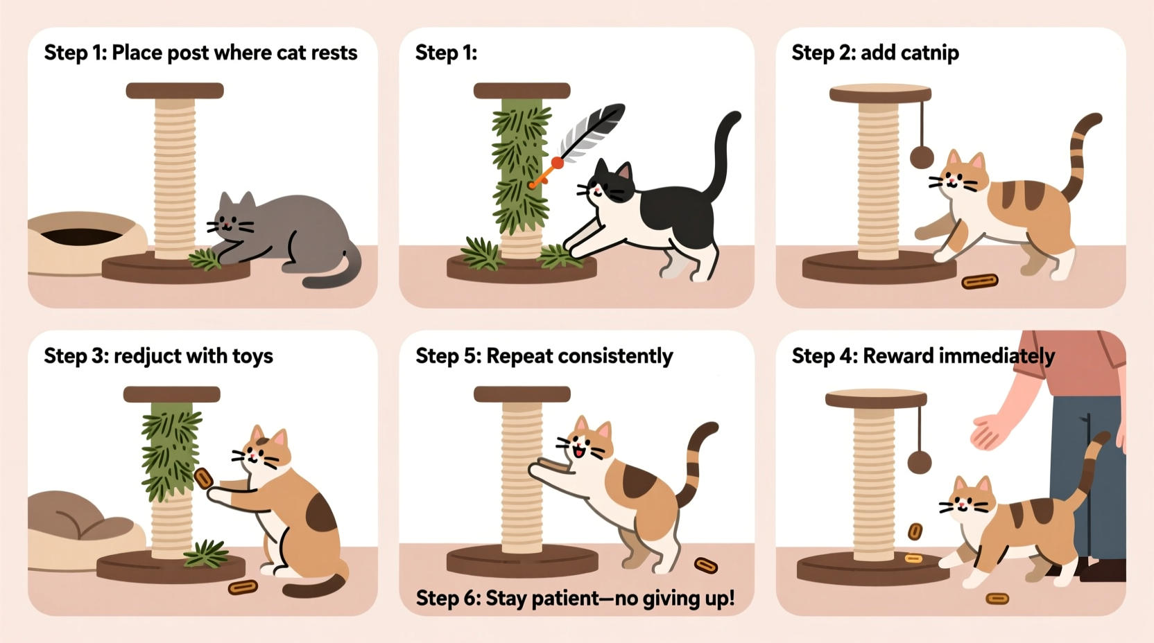 how to train a stubborn cat to use a scratching post without giving up