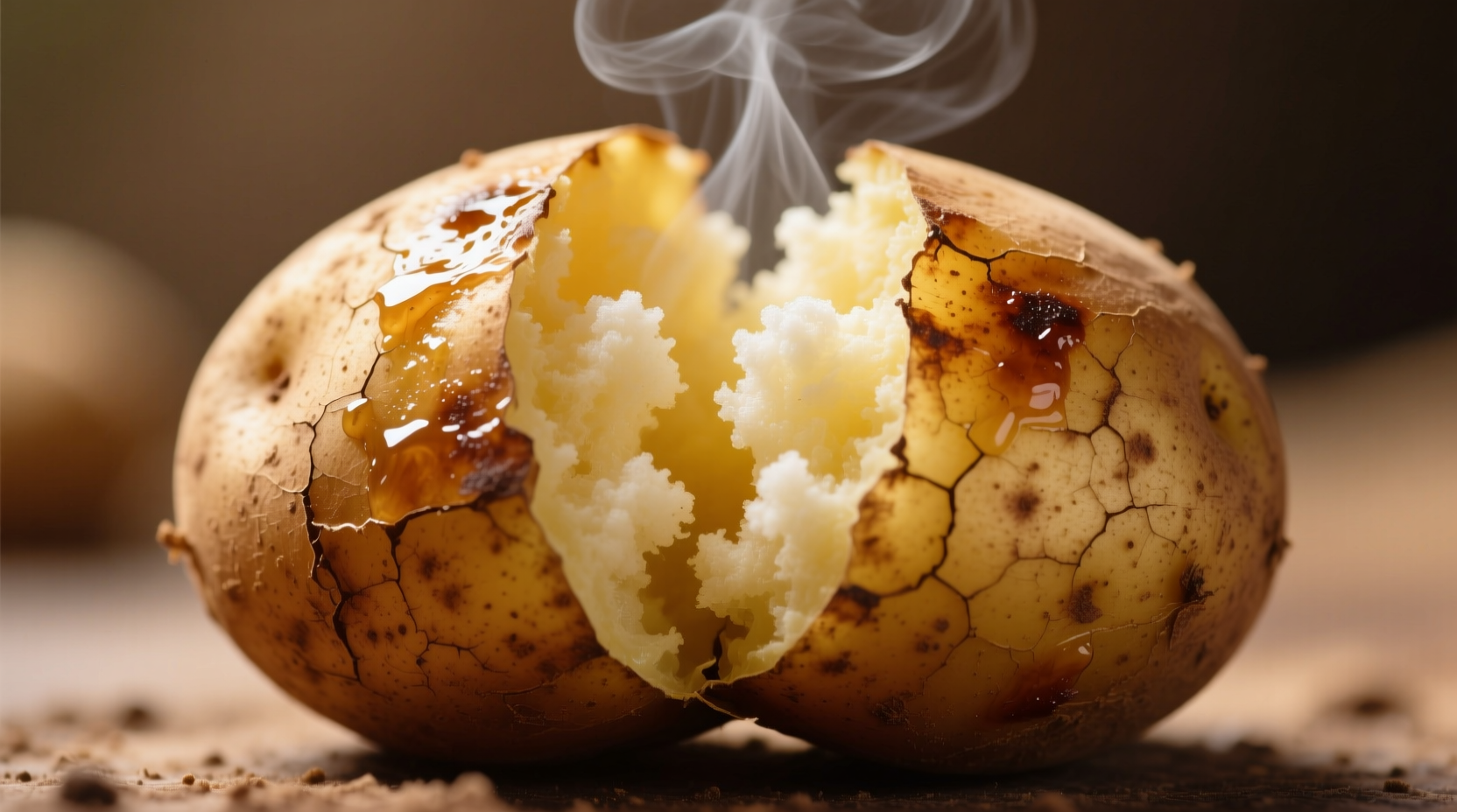 Perfectly baked russet potato with fluffy interior