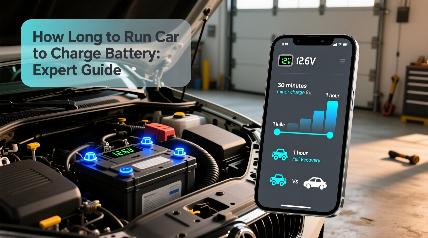 how long to run car to charge battery