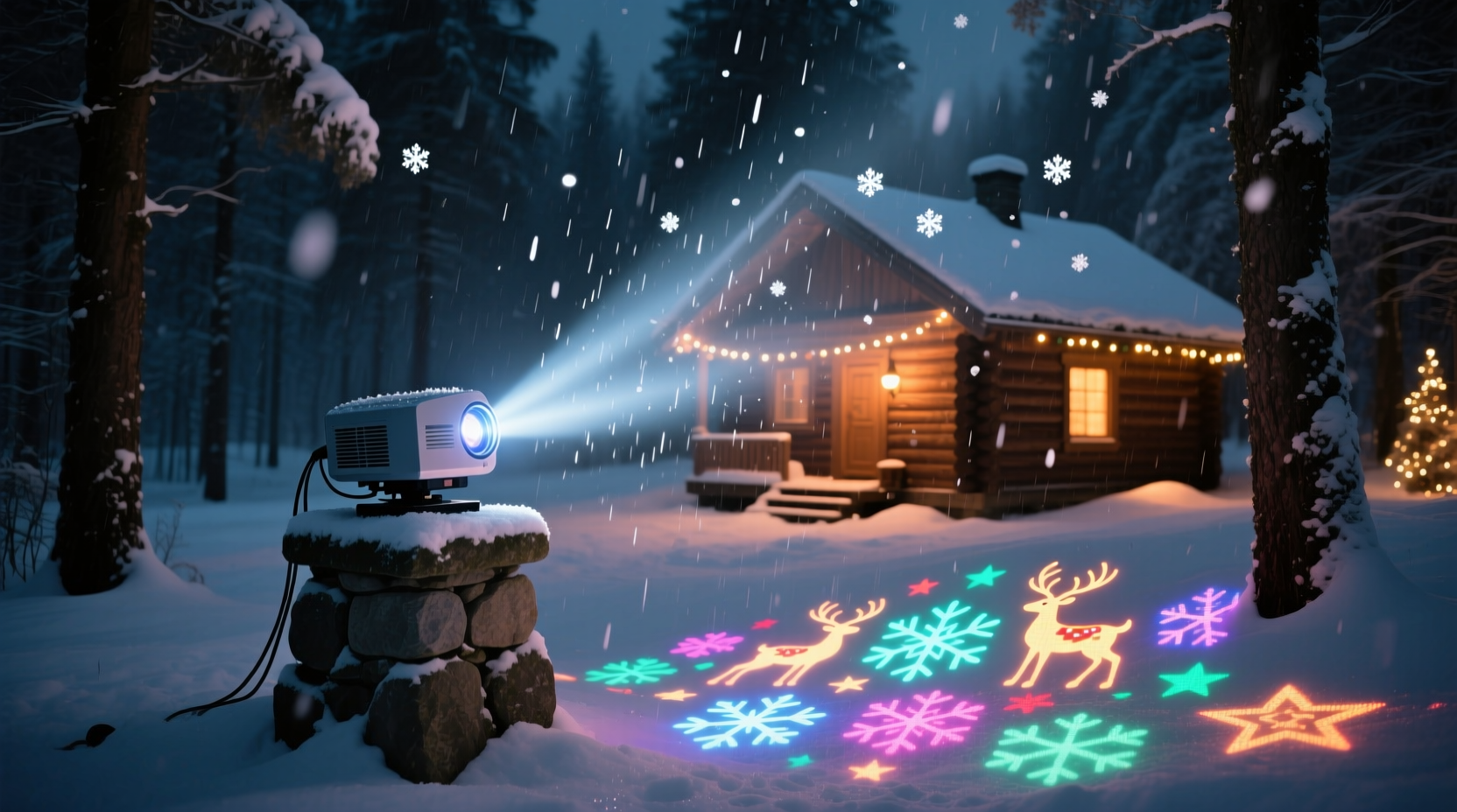 do christmas light projectors work well on rainy or snowy nights