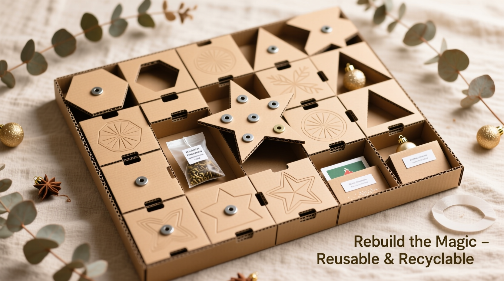 how to make a modular cardboard advent calendar reusable