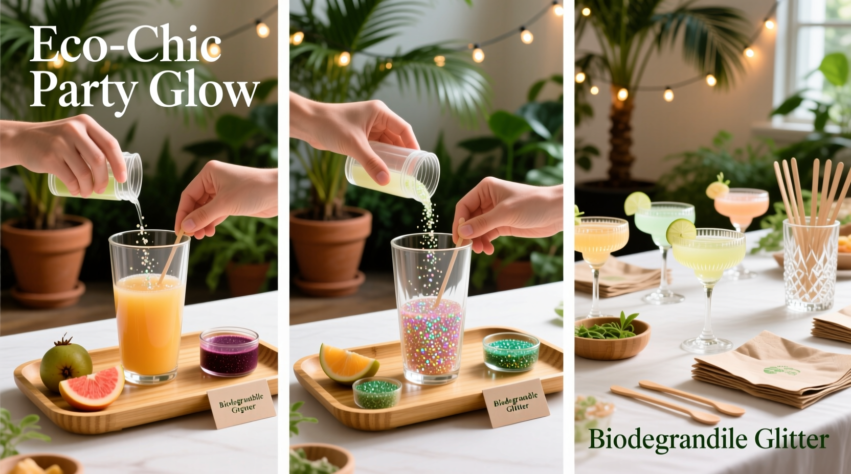 how to make biodegradable glitter cocktails for parties