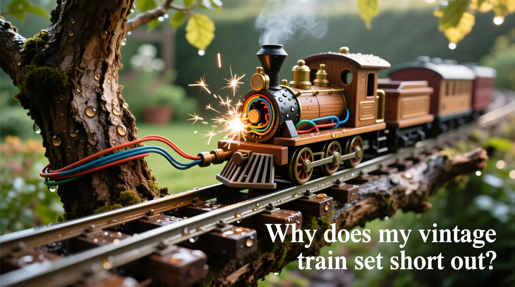 why does my vintage train set short out when connected to tree rails