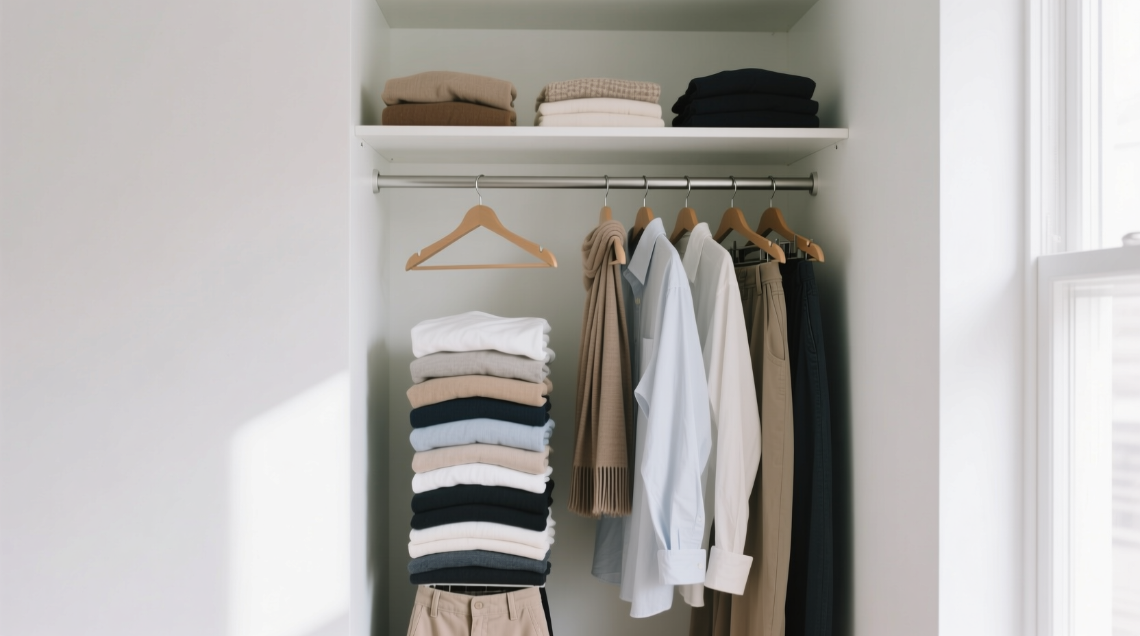 tiny closet organization one rod zero shelves