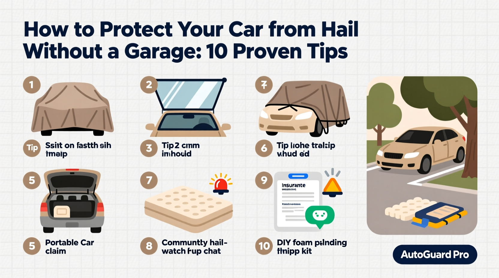 how to protect car from hail without garage