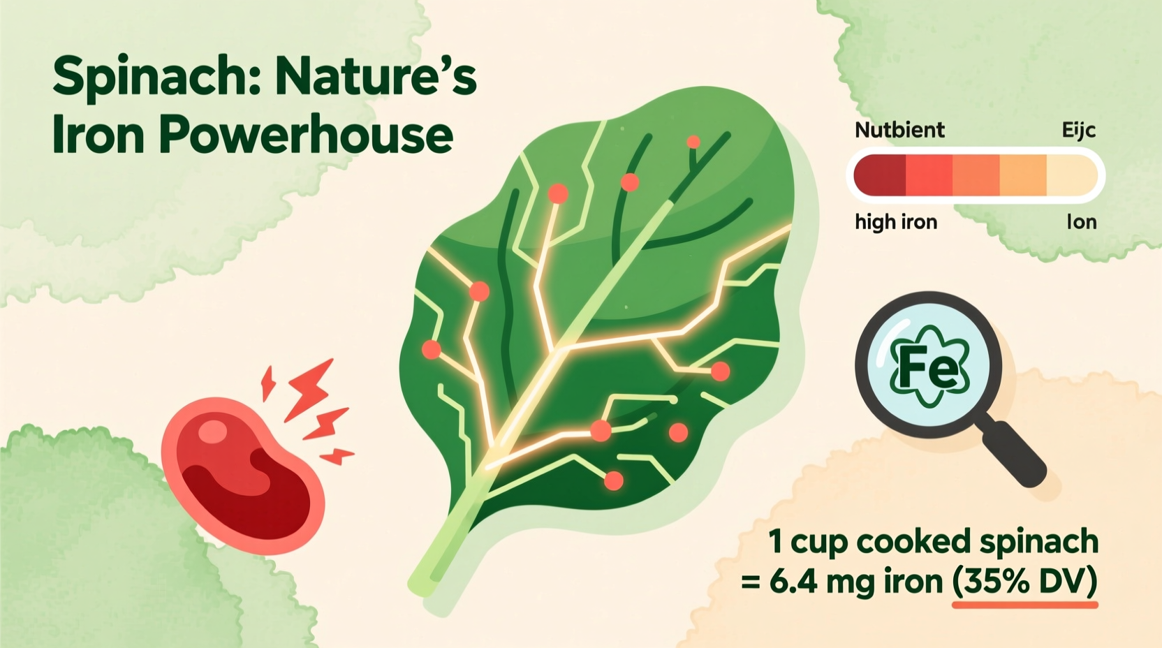 spinach as a source of iron benefits and facts