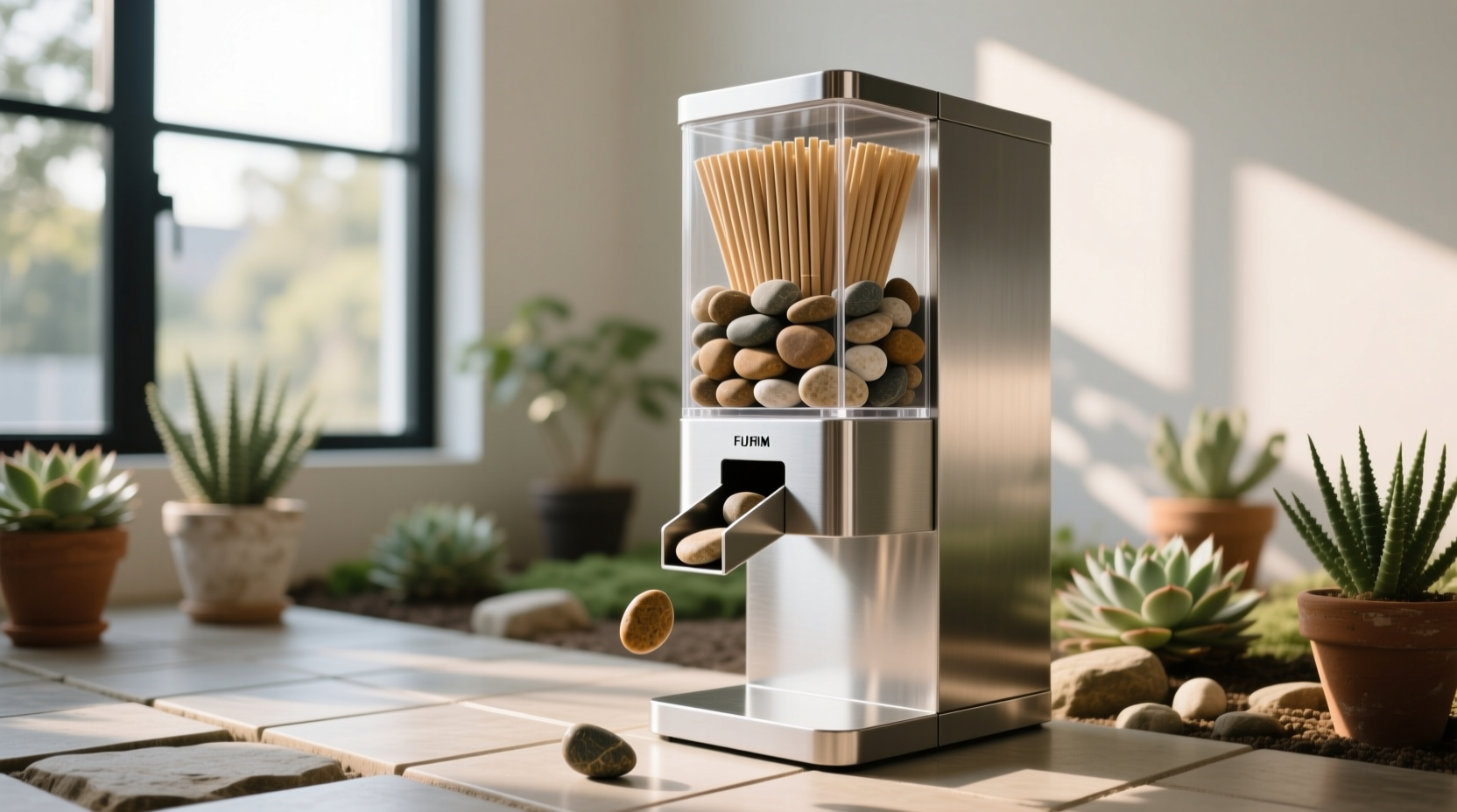 repurpose a restaurant straw dispenser to distribute pe