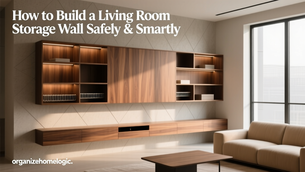 How to Build a Living Room Storage Wall Safely & Smartly