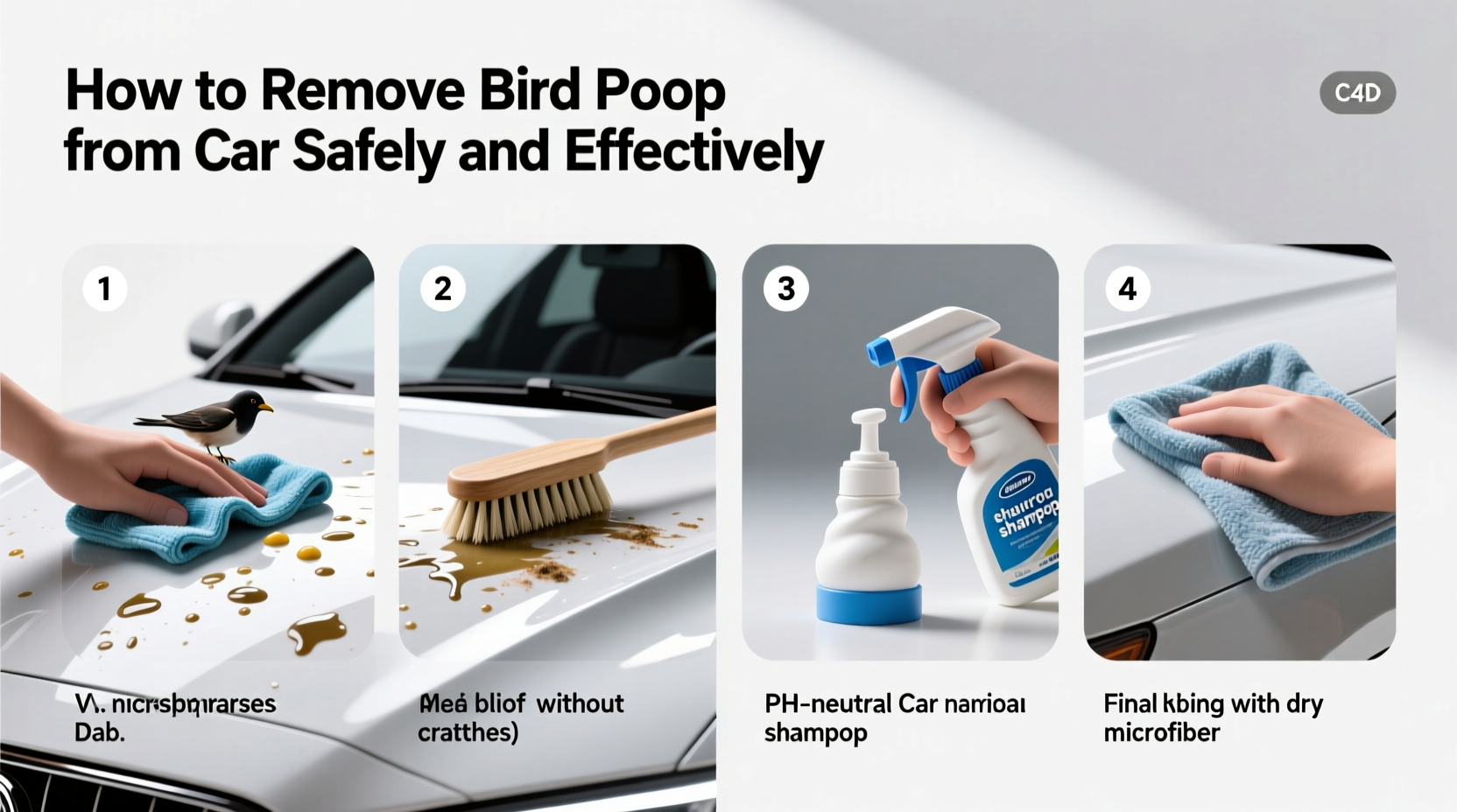 how to remove bird poop car
