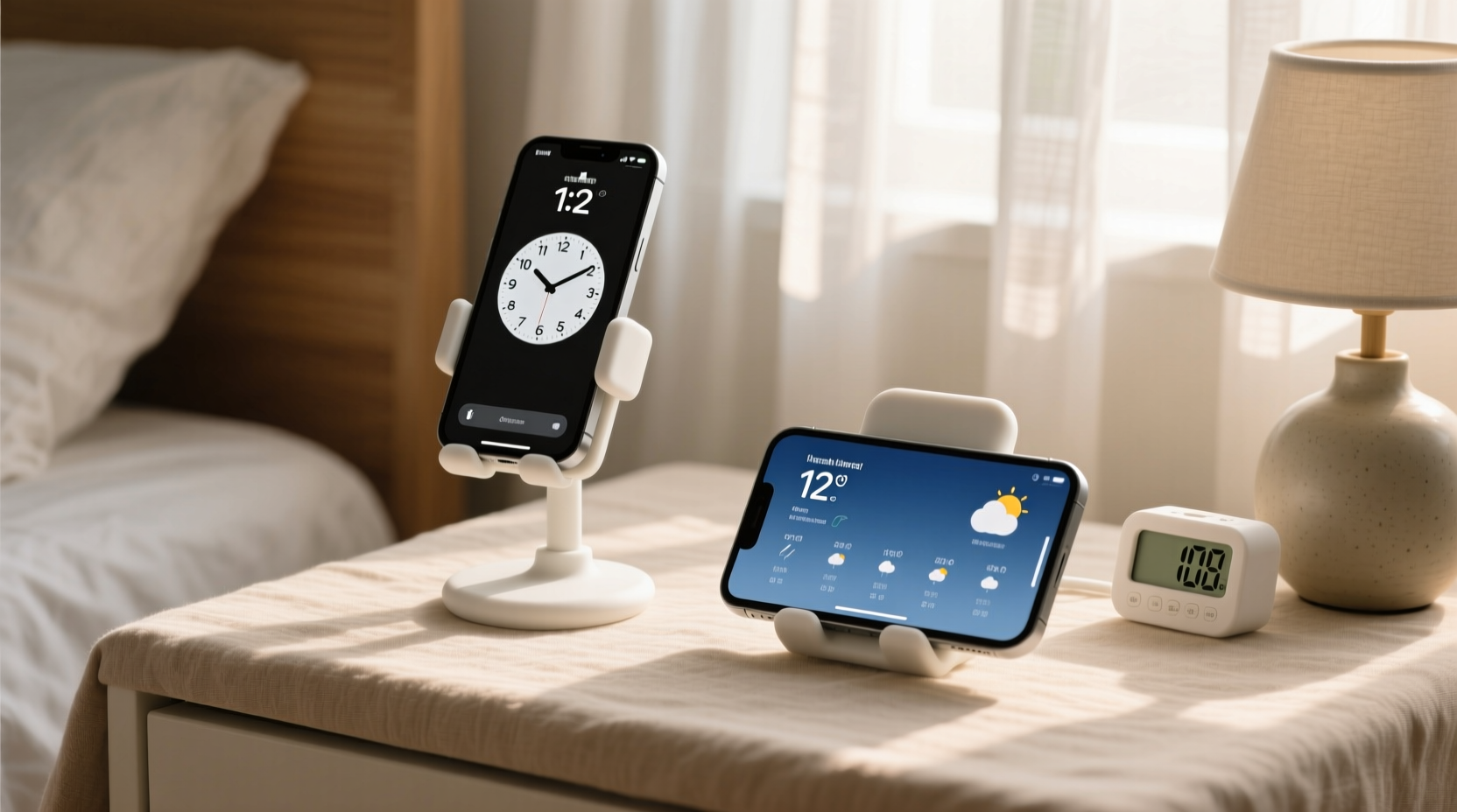 vertical vs horizontal phone holder which works better for bedside