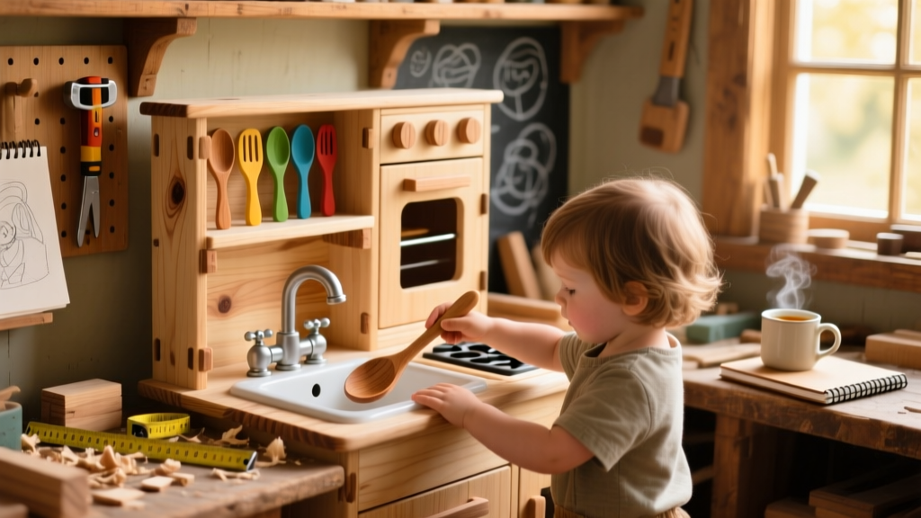 DIY Wooden Kitchen Playset for Kids