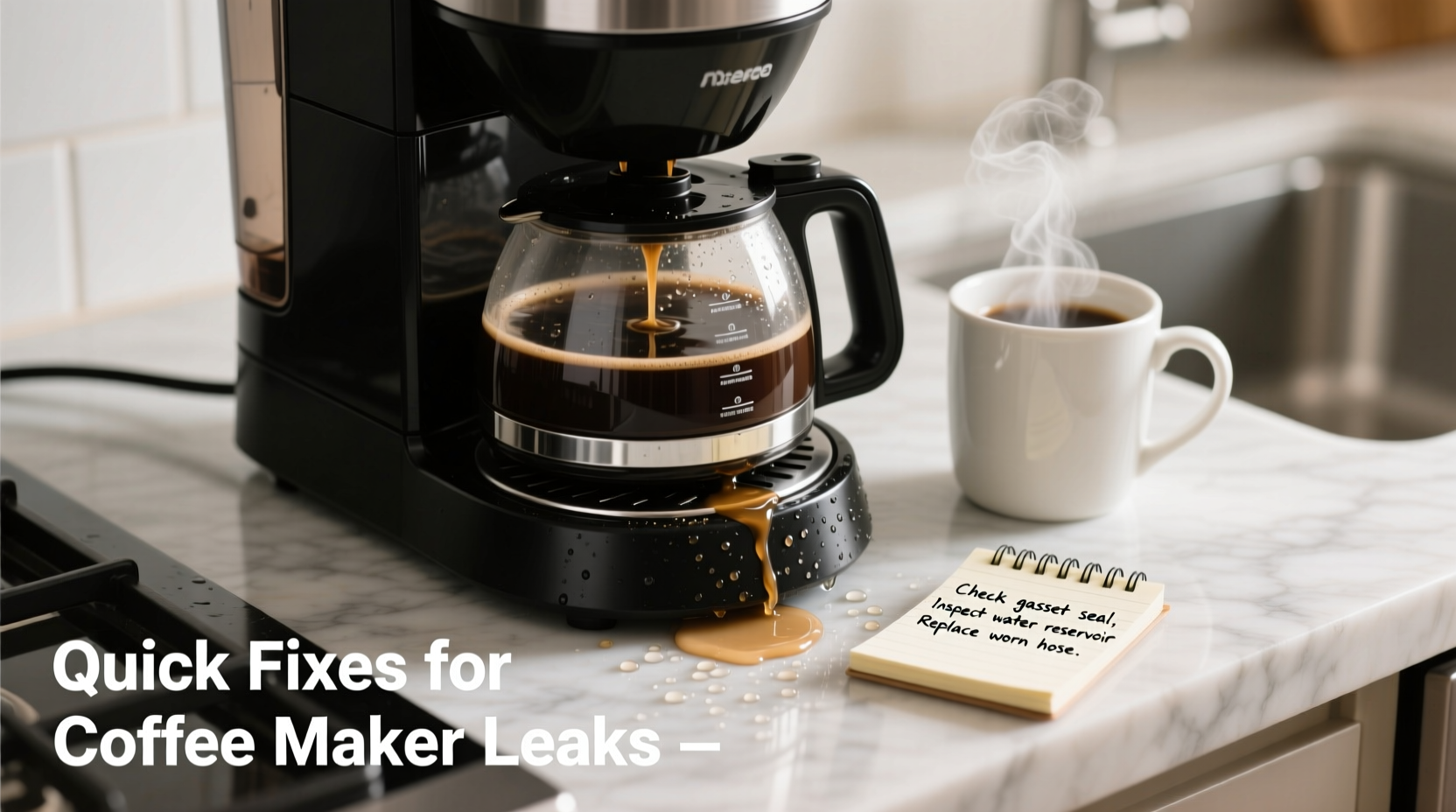 why is my coffee maker leaking from the bottom quick fixes