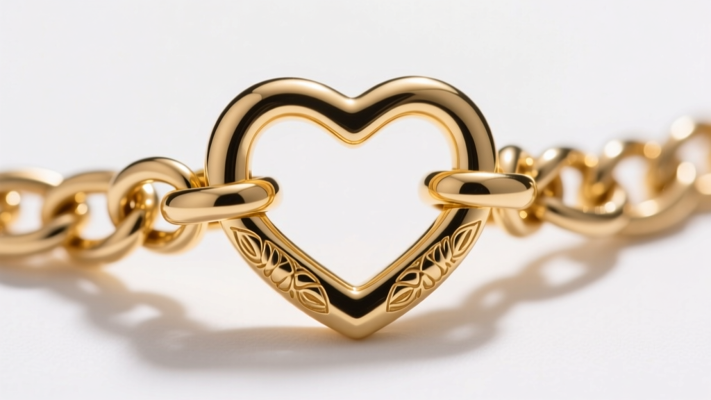Macro shot of a gold vermeil love chain clasp, showing the lobster clasp and soldered jump rings against a clean white background.