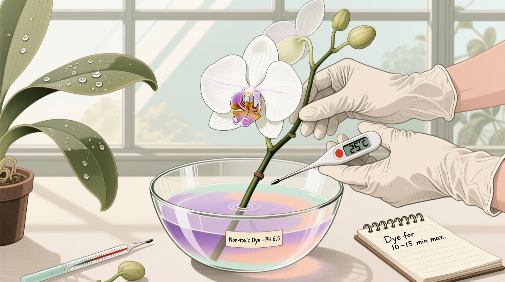 Dye Vibrant Orchids in 3 Easy Steps | TheHomeSprouts