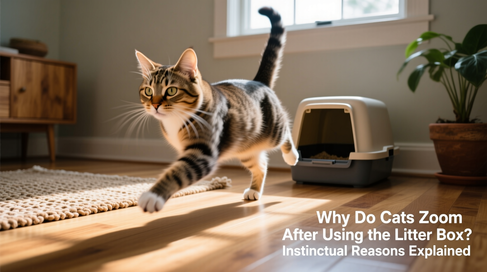why does my cat zoomie after using the litter box instinctual reasons explained