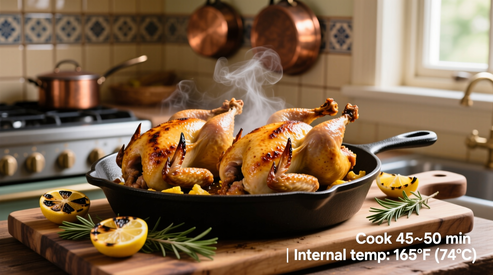 how long to cook cornish hens in oven