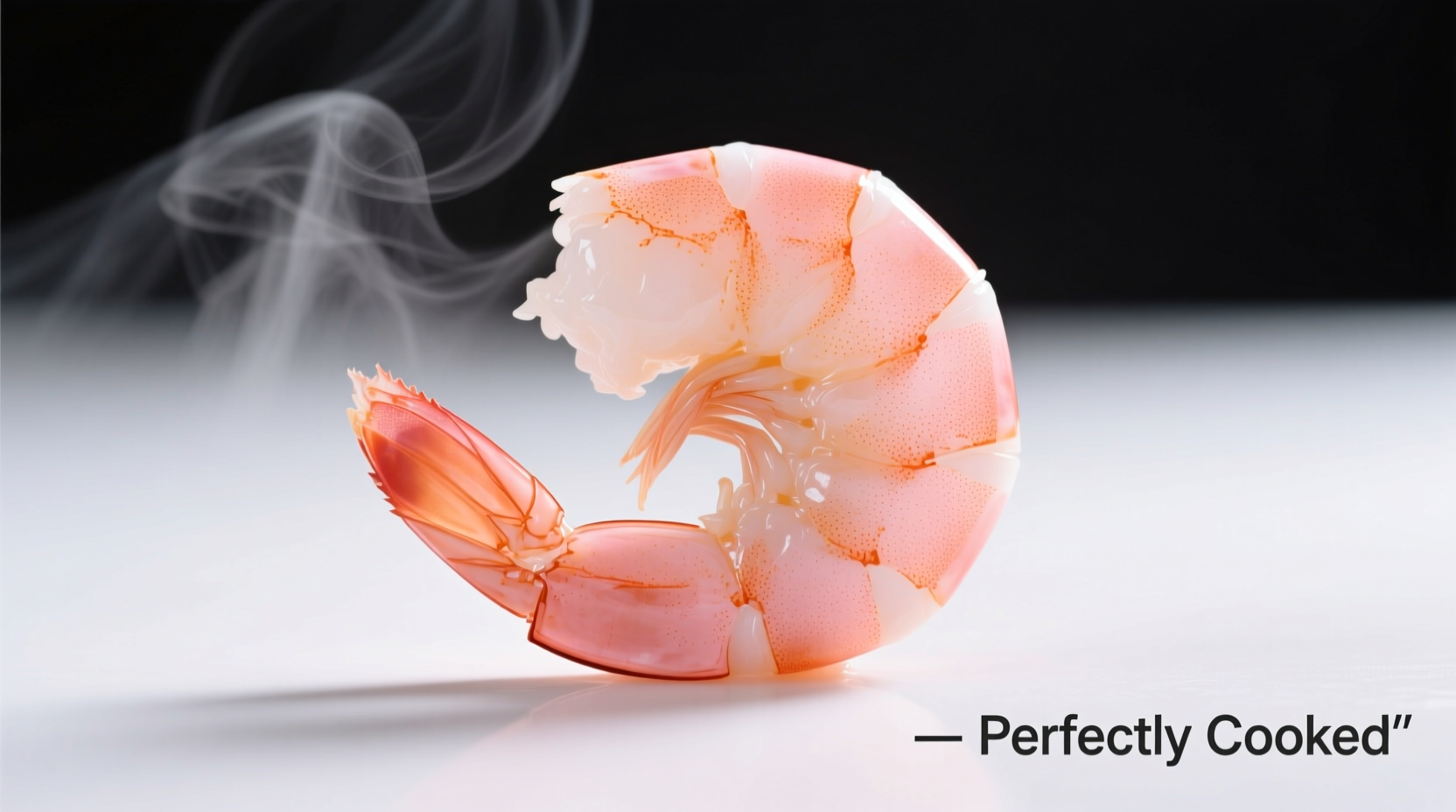 Perfectly cooked shrimp showing opaque pink color and C-shape