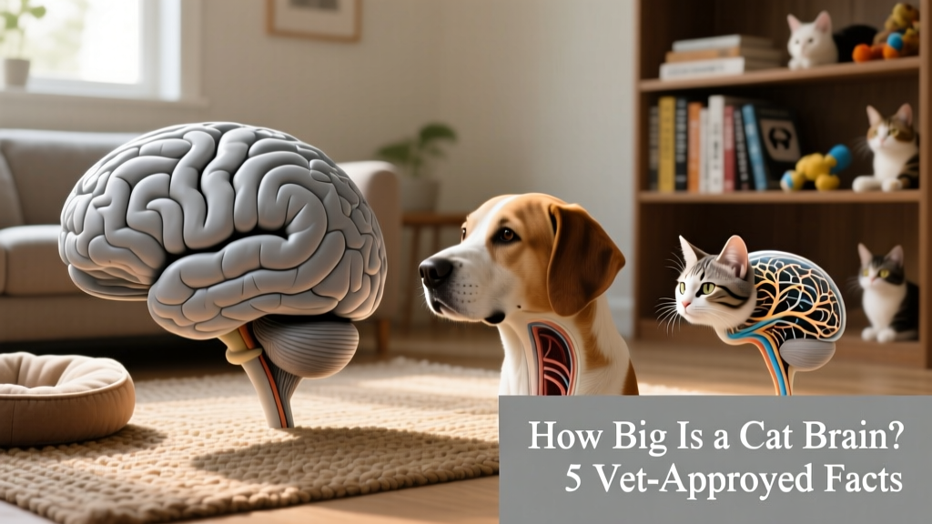 Side-by-side comparison showing relative sizes of human, dog, and cat brains