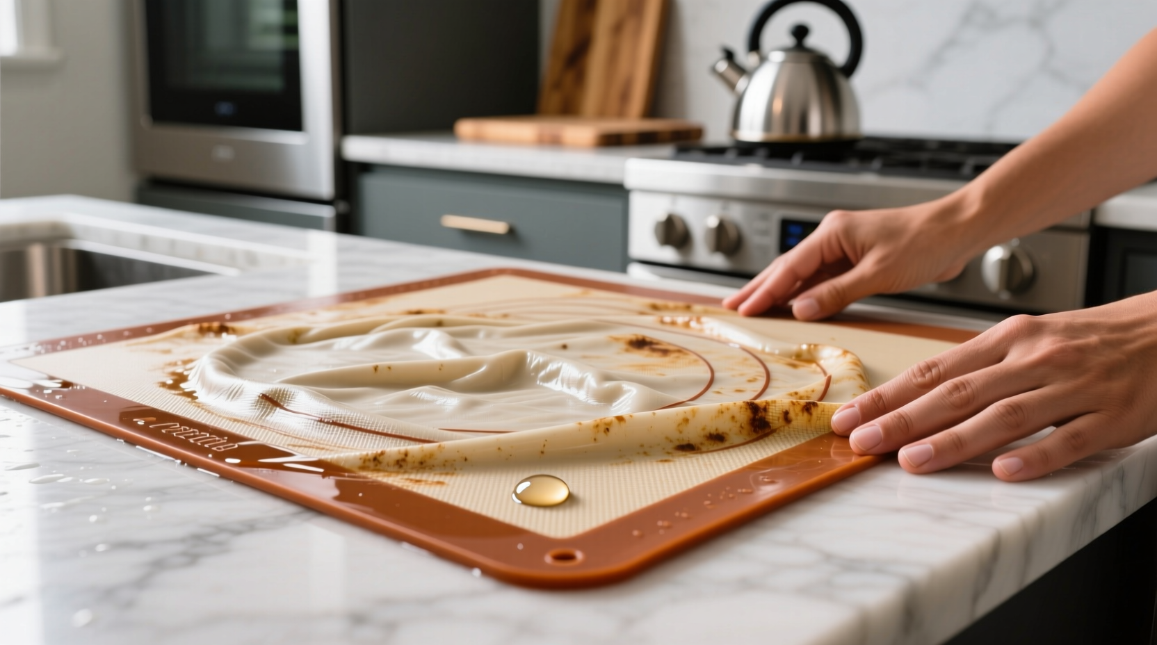 how to clean silicone baking mats from laundry