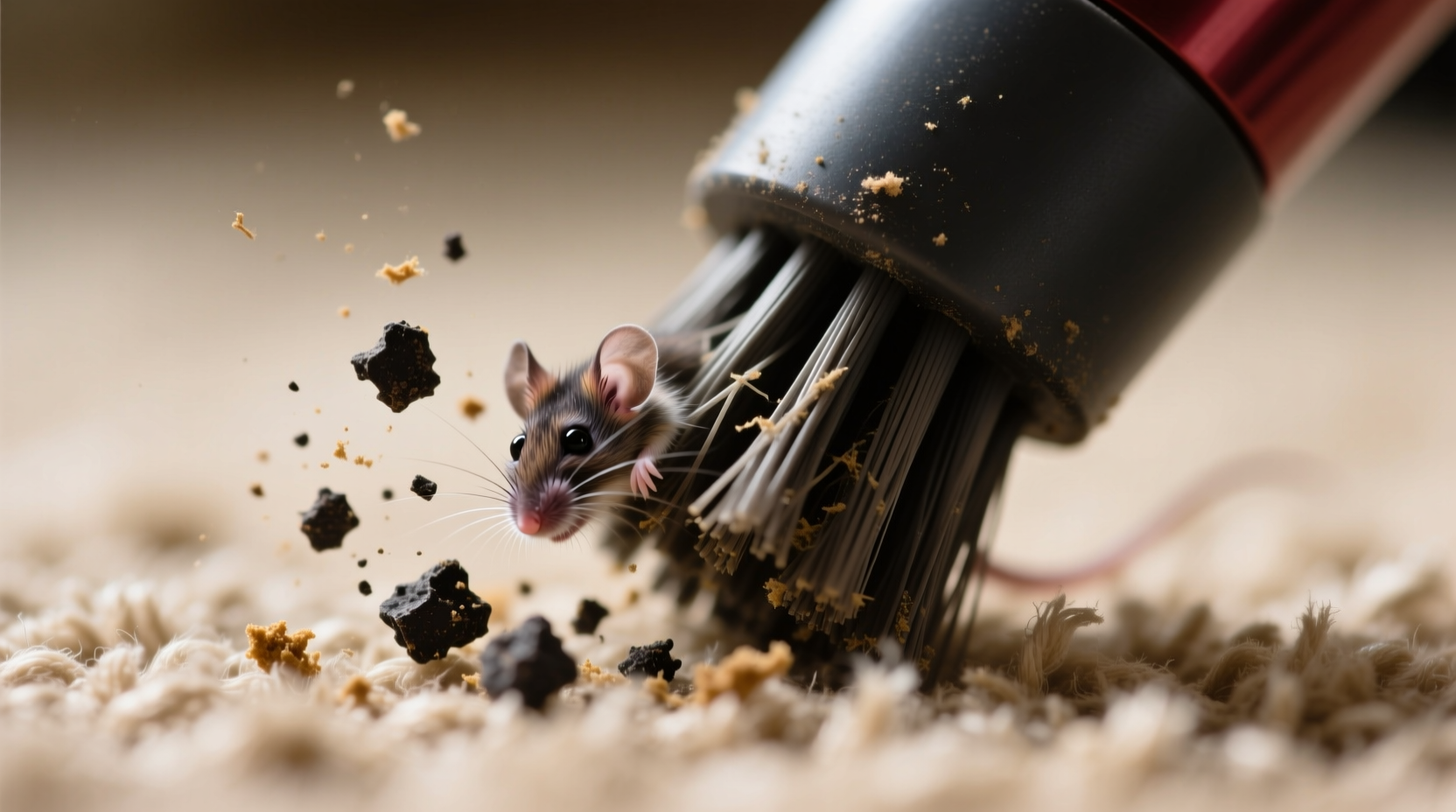 accidentally vacuumed mouse droppings
