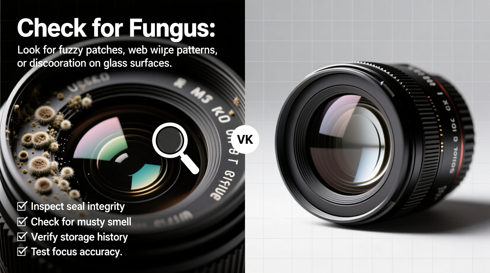 buying a used camera lens vs new what to check to avoid fungus