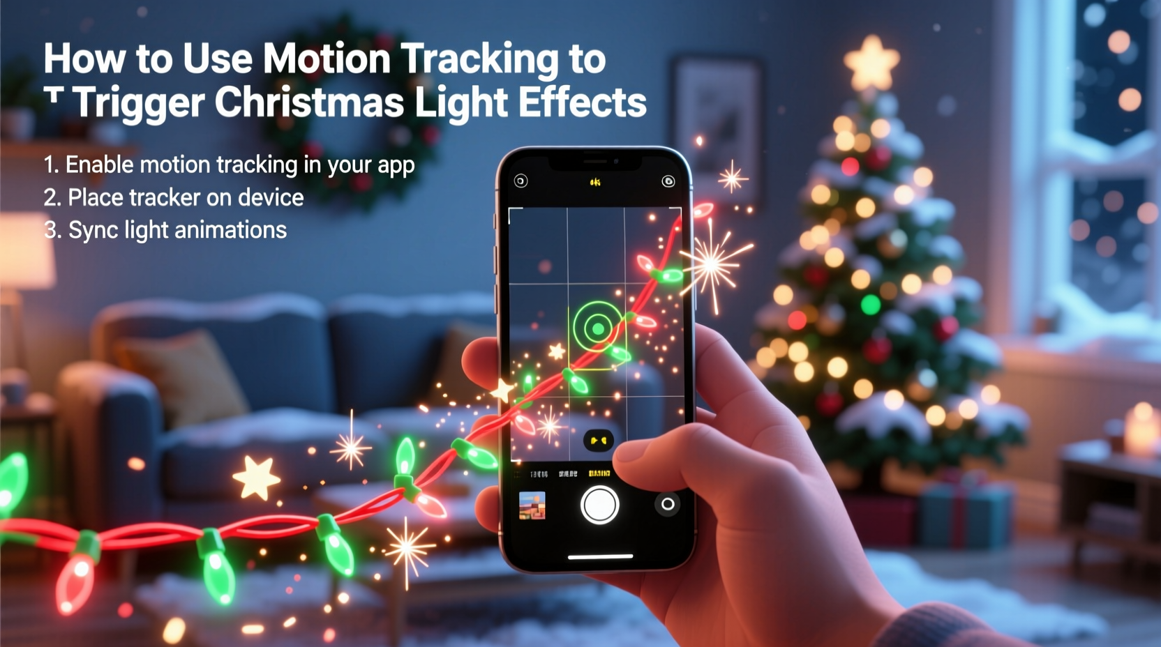 how to use motion tracking to trigger christmas light effects