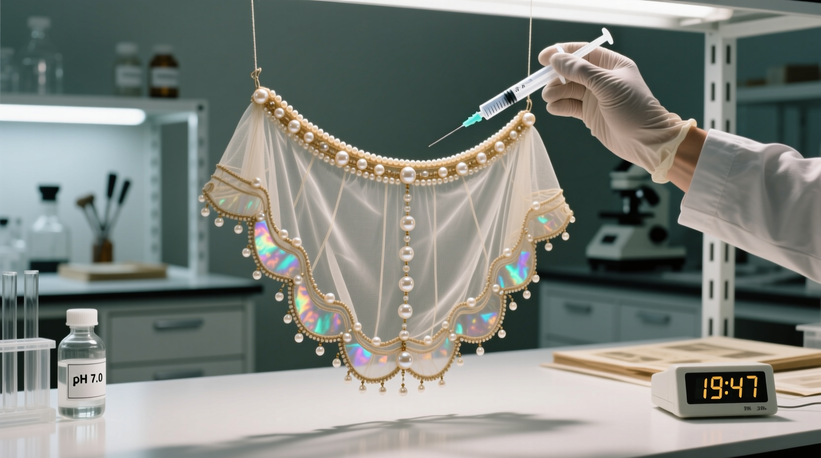 how to safely launder a beaded bridal veil