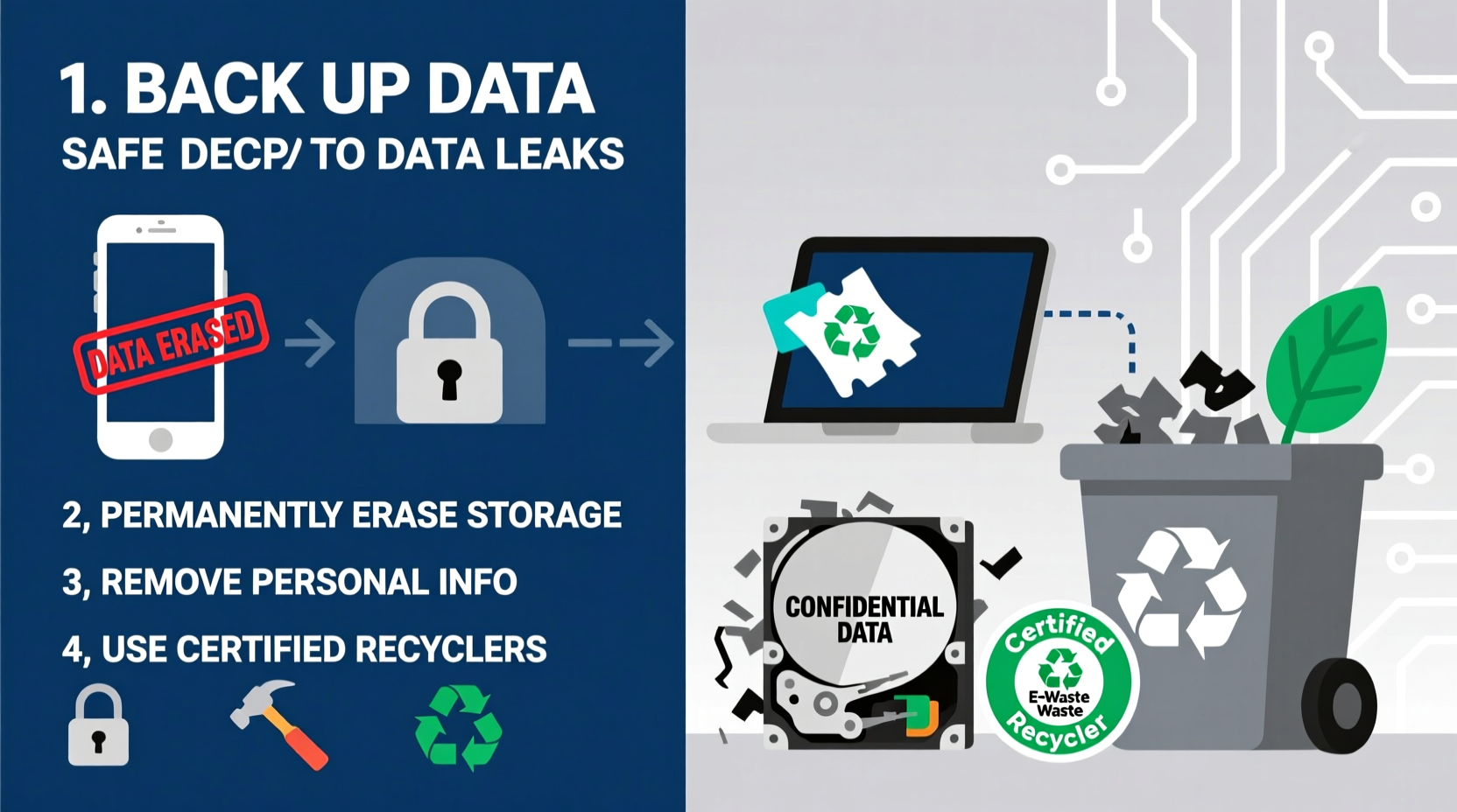 how to safely dispose of old electronics without data leaks