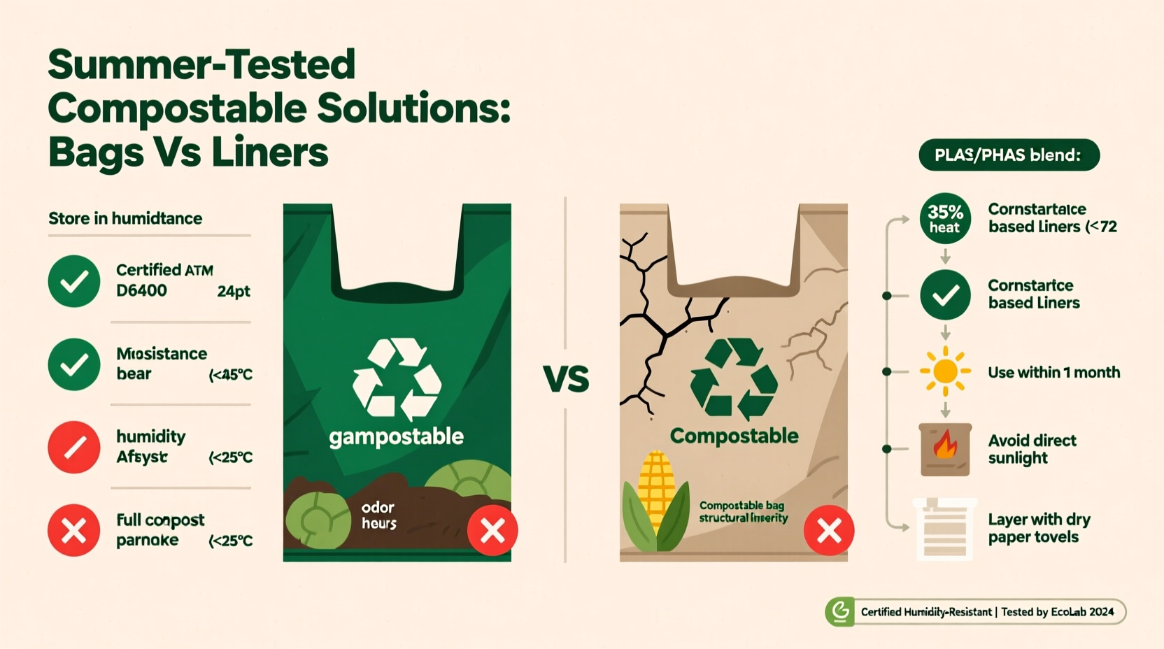 compostable bags vs cornstarch liners summer food scrap reality check