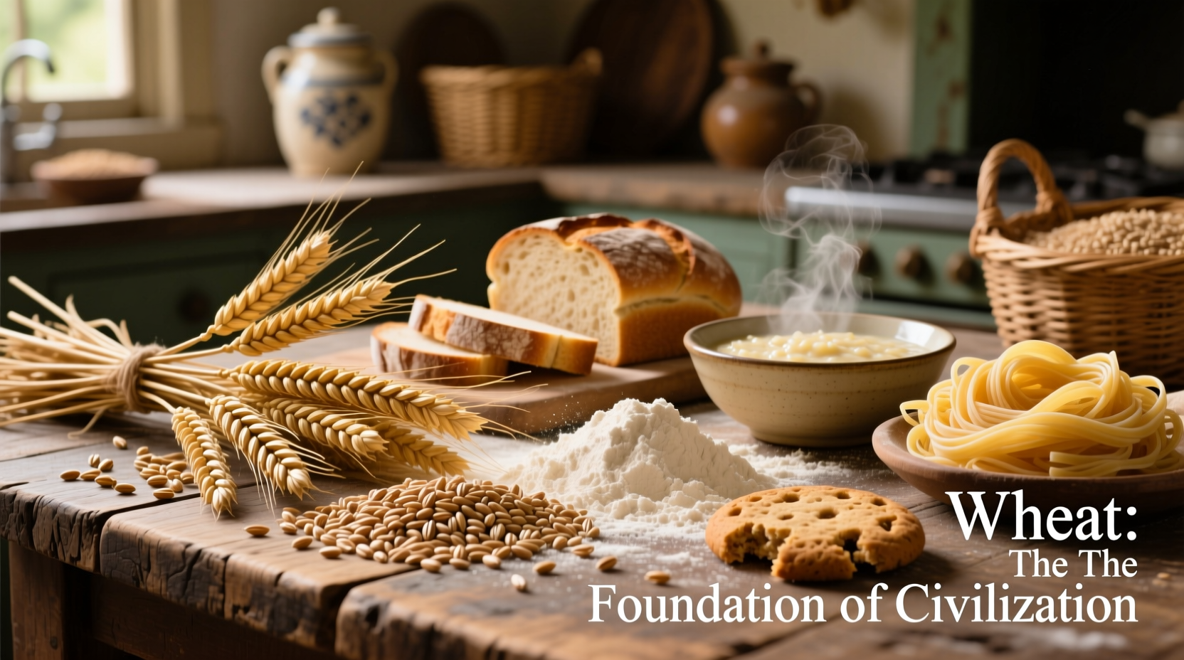 Wheat grains and common wheat-containing foods