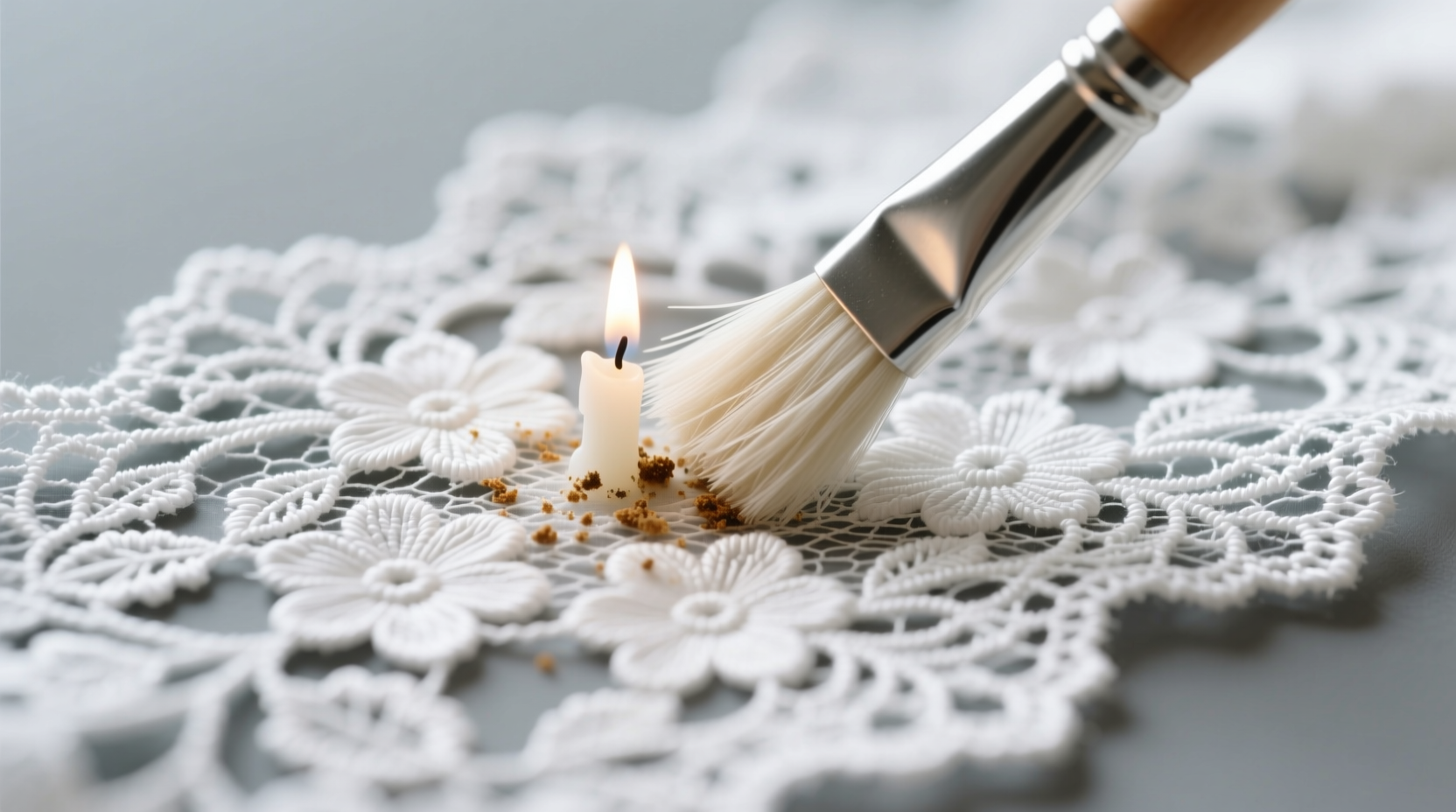 how to remove candle soot from white lace tablecloths