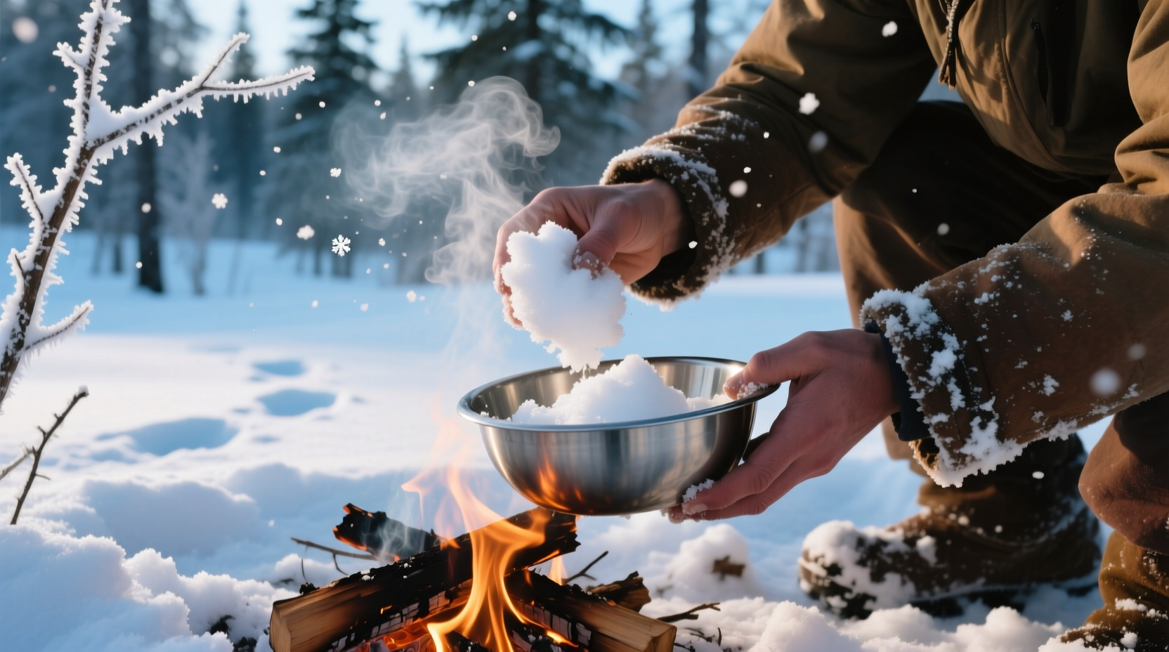 how to use snow when you dont have running water