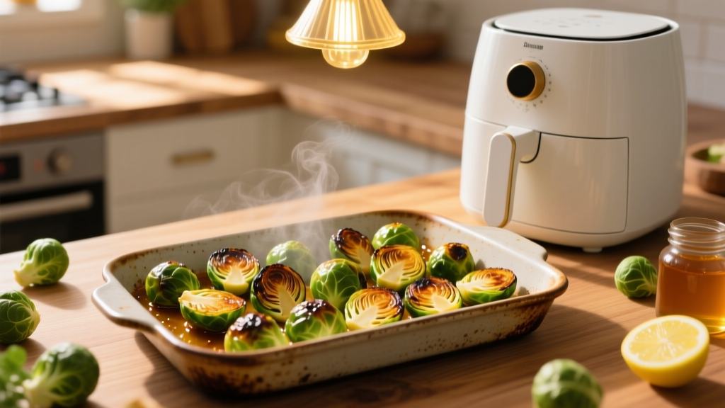 Honey Roasted Brussels Sprouts in Air Fryer (Crispy!)