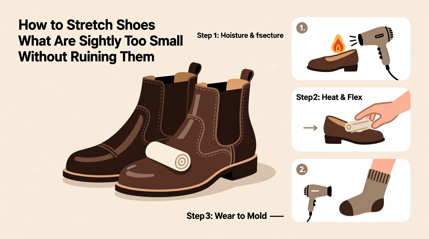 how to stretch shoes that are slightly too small without ruining them