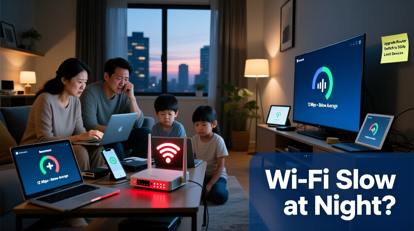 why does my wifi slow down at night solutions for peak usage hours