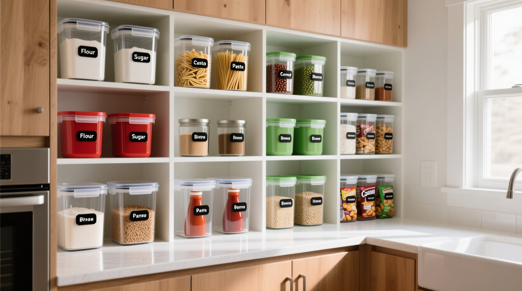 how to organize pantry items with clear containers like a pro
