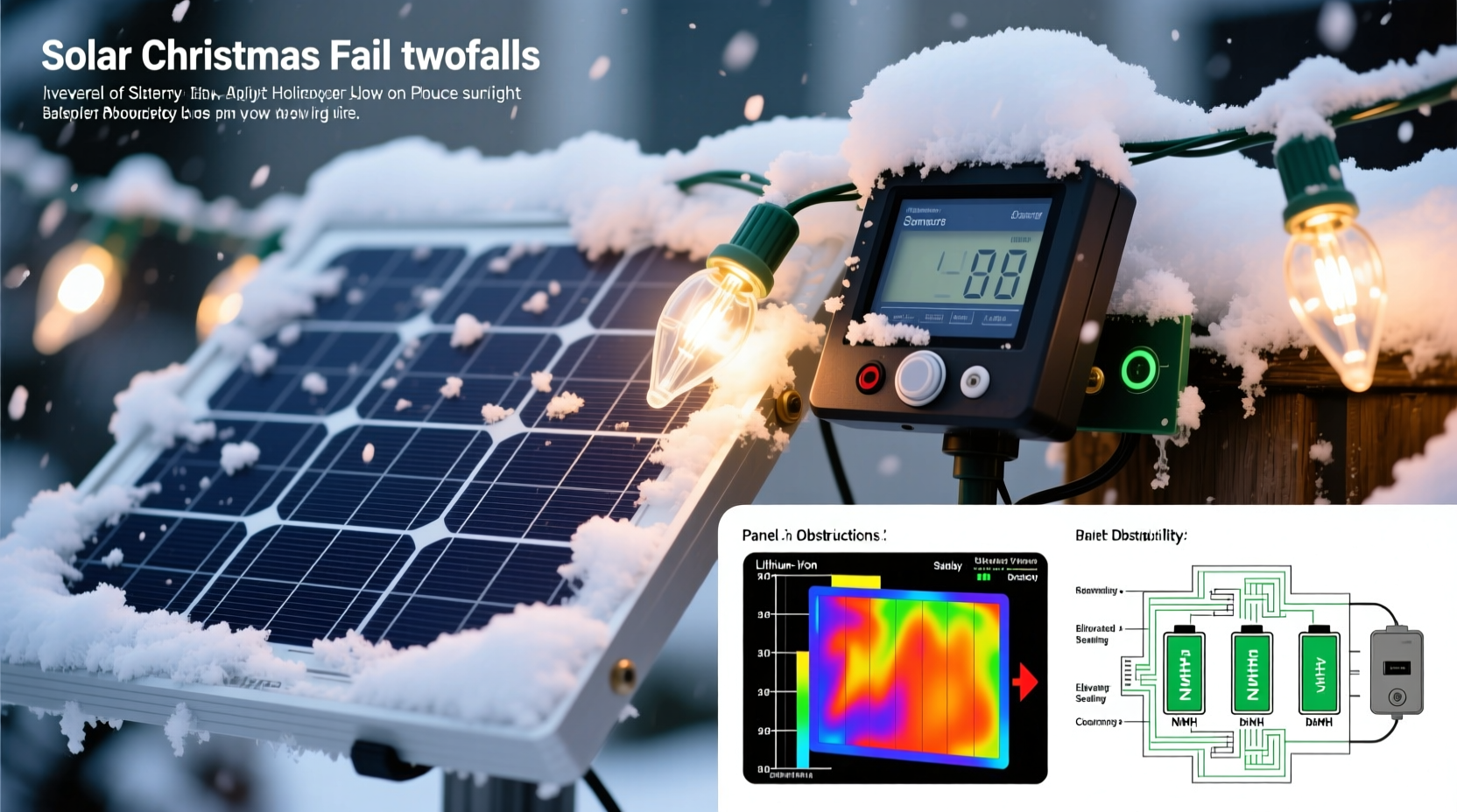 why do my solar christmas lights stop working after two snowfalls